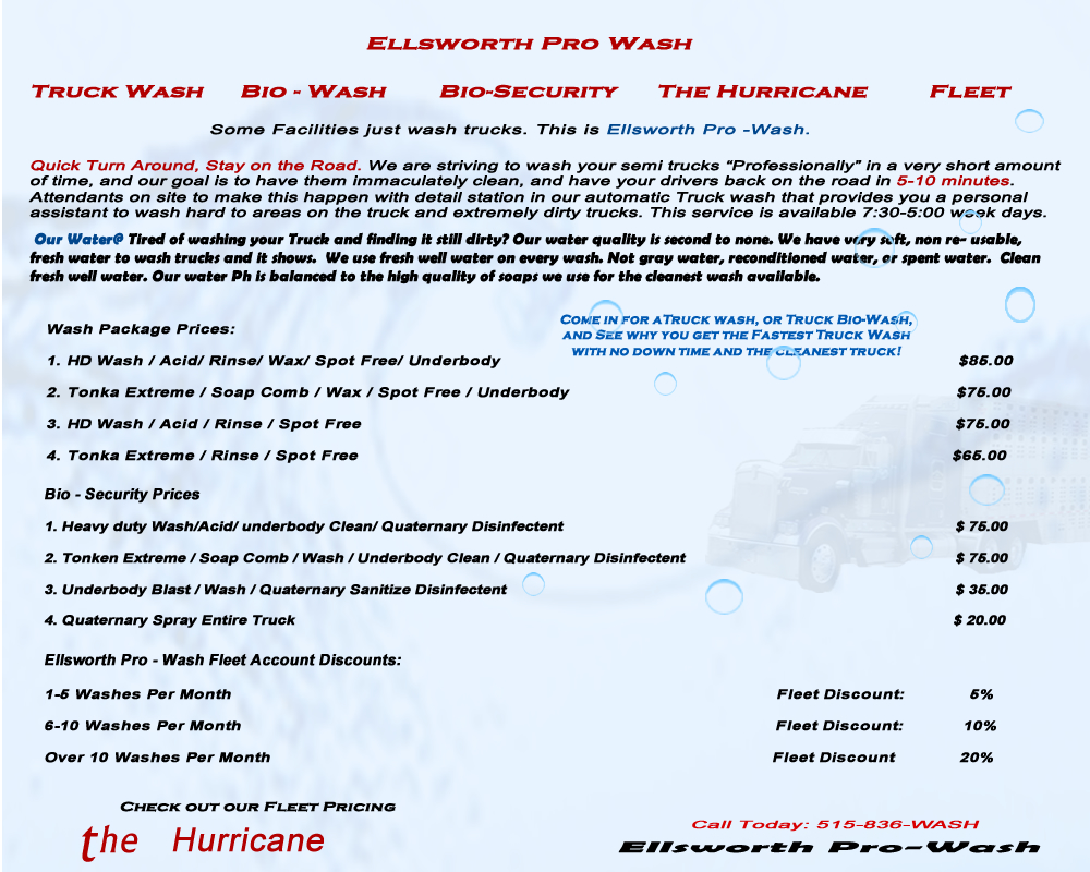 Ellsworth Pro Wash Fleet Pricing for high volume users